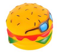 HEALLILY Realistic Hamburger Shaped Squeaky Dog for Aggressive Chewers and Small Dogs, Vinyl Material with Textured Surface and Teething Aid, Sturdy Novelty Pet for Interactive Chewing