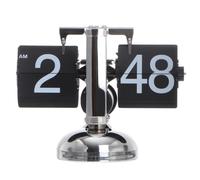 HEALLILY Retro Flip Down Clock Automatic Digital Clock Auto Pager Turning Clocks Creative Desk Decor for Home Office (Black Without Battery)