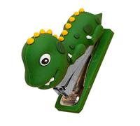 HEALLILY Reusable Paper Stapler Dinosaur Shape 2.95x2.24x1.18in Silicone Stainless Steel Easy to Carry Decoration for Desktop Office Use Stylish Lightweight Stapler for Adults and Business