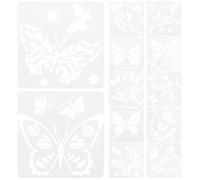 HEALLILY Reusable Pet Templates Works with Fabric Paint with Gorgeous Butterfly Patterns 12pcs Butterfly Painting Stencils for Crafts and Painting for DIY Art Projects
