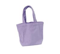 HEALLILY Reusable Purple Canvas Lunch Tote Bag Lightweight Foldable Large Capacity for Office Students Picnic and Grocery Shopping