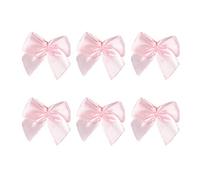 HEALLILY Ribbon Bows 100pcs Mini Ribbon Bow Satin Sewing Scrapbooking Wedding Craft Bows Hair Accessories DIY Craft Appliques Pink Small Ribbon Bow