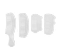 HEALLILY Silicone Hair Comb Molds Chemical Stability and Heat Resistance for Epoxy Resin Casting 4pcs White for Crafts and Combmaking