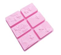 HEALLILY Silicone Honeycomb Cake Mold for Baking with 6 Cavities, Square Shape Silicone Mold for Handmade Soap and Cake Baking Accessories, for DIY Craft and Kitchen Use Random Color