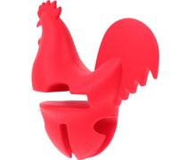 HEALLILY Silicone Lid Preventing Overflow Spill and Rooster Shape Boil Lifter, Cartoon Pot Clip Heat Resistant Kitchen Tool for Home Use