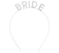 HEALLILY Silver Alloy Bridal Headband with Rhinestone Bride Letter Design, Elegant Wedding Hair Accessory for Pre-wedding Event and Engagement Party