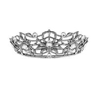 HEALLILY Silver Alloy Spider Style Crown with Sparkling Rhinestones Lightweight Bridal Headpiece for Women, Halloween Costume and Wedding Event Accessories