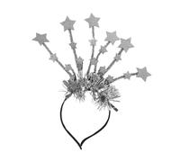 HEALLILY Silver Five-pointed Star Hair Accessory with Sequins Lightweight Party Headdress for Women Non-slip Headband for Wedding Festival and Photo Props