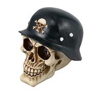HEALLILY Skull Piggy Bank Resin Skull Head Figurine Coin Money Box Cool Saving Pot Desktop Organizer For Home Office Desktop Ornament