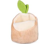 HEALLILY Small Pet Bed with Detachable and Washable Pad, Comfortable and Warm Khaki Cotton Guinea Pig Hideout Christmas Favour for Hamsters and