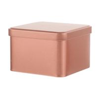 HEALLILY Square Plain Biscuit Tin with Lid Chic Matte Tinplate Tea Box and Tea Organizer Lightweight and Stackable