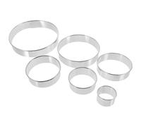 HEALLILY Stainless Steel Dumpling Maker Set for Easy Dough Cutting 6pcs with Non-Stick Surface Round Dumpling Wrapper Molds and Empanada Sturdy Household Kitchen Tool