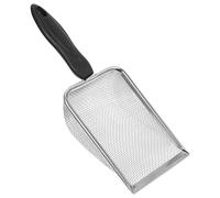 HEALLILY Stainless Steel Reptile Substrate Shovel with Fine Mesh 3.8x3.8mm, Flat Sand Shovel Head and Arched Blade for Bearded Dragon and Snake Enclosures, Vivarium Cleaning Tool Preventing