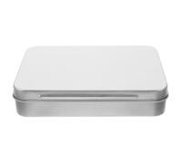 HEALLILY Storage Box Sturdy Rectangular with Hinge Lid Tinplate Featuring Finely Polished Workmanship and Rounded Edges Silver Tin Storage Container for Organizing for Outdoor Activities