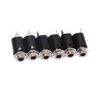 HEALLILY Threaded Cylinder Endpin Jack Metal and Plastic 6 Pcs Set 1/4 Inch 6.35mm Guitar and Bass Output Input Jack Plug Socket No Screws Required Replacement for Electric Instruments