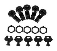 HEALLILY Tongue Lock 5 Sets Black Plastic for Electric Meter Box and Distribution Cabinet, Easy Installation for Industrial and Residential Use