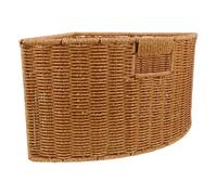 HEALLILY Triangle Imitation Rattan Corner Laundry Basket 15.5X11X8 Inch Fan-Shaped Organizer for Bathroom Closet and Bedroom - Woven Plastic Rattan Storage Basket for Home