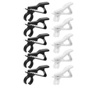 HEALLILY Universal 10pcs Lavalier Microphone Clips with 8.5mm Black and 6mm White Diameter, Small Lapel Mic Holder Clamps for Recording, Streaming, and Public Speaking