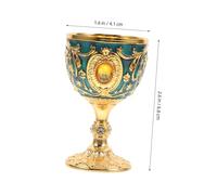 HEALLILY Vintage Gold Chalice Cup Shatter Resistant Goblet with One Sip Design Versatile Retro Drinking Glass for Cocktails Wine and Tibetan Healing Bowls Stylish Home Decor and Worship
