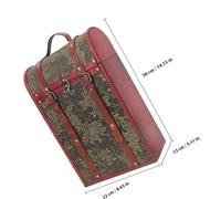 HEALLILY Vintage Retro Wooden Double Wine Box with Lining, Decorative Wine Packaging Case for Two Bottles, Rustic Box Suitable for Festival and Storage
