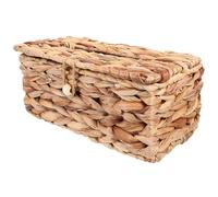 HEALLILY Vintage Woven Seagrass Tissue Box Holder, Decorative Desktop Household Tissue Storage Box for Living Room and Bathroom, Light Yellow Bathroom Accessories