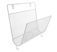 HEALLILY Wall Mounted Iron Magazine Storage Holder Modern Design, White Wall Hanging Shelf for Organizing Books and Magazines in Living Rooms Or Bedrooms