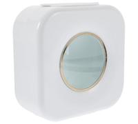 HEALLILY Wall-mounted Plastic Wrap Storage Box White, Multi-purpose Food Bag Organizer with Lid for Kitchen, Bathroom Shower Cap and Shoe Cover Holder, Household Fresh Keeping Bag Container