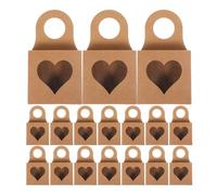 HEALLILY Wine Bottle Gift Boxes Kraft Paper 30pcs Heartshaped Design with Window Hanging Case for Packaging and Safe Transport for Upscale Present Wrapping and DIY Projects