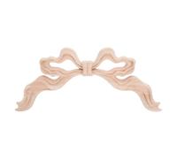 HEALLILY Wood Carving Bow-Knot Wall Decor and Corner Onlay, Solid Wood Hollow Appliques, Unpainted Wooden Cabinet Decoration for Living Room Wall Hanging