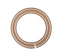 HEALLILY Wooden Acoustic Guitar Sound Hole Rosette with Wave Pattern Guitar Rosette Brown Soundhole Inlay Parts