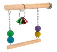 HEALLILY Wooden Parrot Perch Swing for Birds with Screw on Design Natural Wood Material for Bird Cage