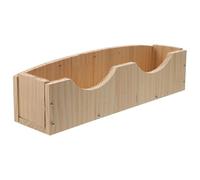 HEALLILY Wooden Rabbit Hay Feeder Rack Large-capacity Rectangular Hanging Food Basin with Fixing Clips for Guinea Pig Chinchilla Small Animal Feeding Supplies