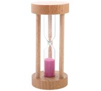 HEALLILY Wooden Sand Hourglass Timer 3 Min Wood Frame Hourglass Sand Clock Timer for Office Kitchen Home Decor Desktop Decoration Pink