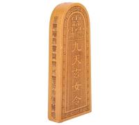 HEALLILY Wooden Token Statue Carved Ornament Desktop Decor High Hardness Sturdy Material Classic Taoist Design for Home Garden Balcony Office Craft