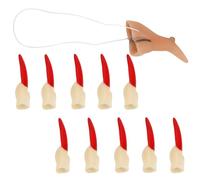 HEALLILY Zombie Witch Fake Finger Nails Set 11pcs with Red Rubber Material Lightweight and Easy to Carry Masquerade Props for Halloween Cosplay Party or Scary Night Decoration