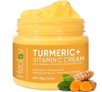 Healov Turmeric Face & Body Cream - All Natural Turmeric Brightening Lotion - Cleans Skin Fights Acne Unifies Tone Dampens Scars Sun Damage & Spots