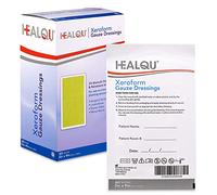 Healqu Medical Xeroform Petrolatum Dressing 5x9-50 Count - Non-Adherent Gauze Pad for Low Exudating Wounds - Fine Mesh Gauze Patch Sterile for Wound Care Lacerations, Burns & Skin Grafts