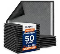 Healqu Puppy Pads - 24x24 50 Count, - Dog Training Pad with Activated Carbon & Advanced Leakproof Technology - Ultra Absorbent, Attractant Puppy Pee Pads - Dogs, Puppies, & Cats, Pet Training Pads