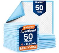 Healqu Puppy Pads - 50-Count, 23x24 - Advanced Leakproof Technology for Housebreaking and Training - Ultra Absorbent Puppy Pee Pads - Ideal for Dogs, Puppies, & Cats - Attractant Pet Training Pads