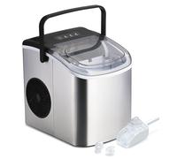 HealSmart Ice Maker for Countertop, 9 Ice Cubes Ready in 6 Mins, 26lbs Ice/24Hrs, with Self-Cleaning Feature, Ice Spoon and Basket, for Home, Kitchen, Camping, Party, Silver