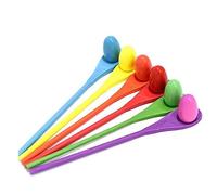 HEALSOPTHY 1 Set Wooden Egg and Spoon Relay Race Game Outdoor Activity Tool for Sensory Integration for Family Picnics and Birthday Parties Lightweight and Fun for Boys Random Color