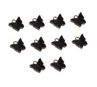 HEALSOPTHY 10 Pcs Black Acrylic Butterfly Charm Pendants for Jewelry Making DIY Crafting Accessories with Closed Hook for Necklace Earrings Bracelets