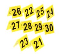 HEALSOPTHY 10 pcs Crime Scene Evidence Markers Triangle Table Number Signs Yellow Base Black Numbers Multipurpose Evidence and Party Decor for Theme Games