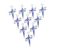 HEALSOPTHY 10 Pcs Robust Alloy Star and Cross Charms DIY Necklace Pendants Multipurpose Accessories for Women Jewelry Making and Keychain Embellishments