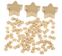 HEALSOPTHY 100 Pcs Golden Pentagram Wood Discs Smooth DIY Craft Stars for Hanging Pendants Pupils Mathematics Teaching Tools Environmental Safe Wood for Boys