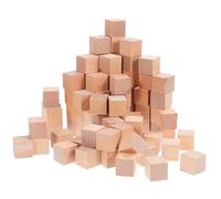 HEALSOPTHY 100 Pcs Unfinished Wooden Cubes Building Blocks Square Craft Shapes for DIY Puzzle Making Painting Educational Enhancing Creativity and Spatial Skills