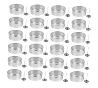 HEALSOPTHY 100 Sets Aluminum Tea Light Cups with Wicks Candle Making Supplies DIY Scented Candle Craft Kits Thick Tea Light Bases for Small Gifts and Home Decor