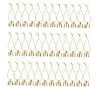 HEALSOPTHY 1000pcs Gold Christmas Ornament Replacement Tops with Attached Strings Plastic Caps for Ceramic Glass Porcelain Baubles Easy Install Ornament Toppers for Holiday Tree Decorations