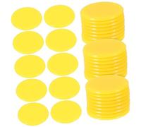 HEALSOPTHY 100pcs Bingo Chips Counting Pieces Game Tokens for Math Learning Sorting and Reward Reusable Poker Chips with Smooth Edges Light Yellow Game Counters for Educational and