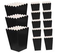 HEALSOPTHY 100Pcs Black Paper Popcorn Boxes Party Favor Baking Wrapping Snack Boxes for Movie Night Wedding and Carnival Supplies